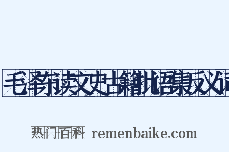 毛泽东读文史古籍批语集反义词是什么意思的图片
